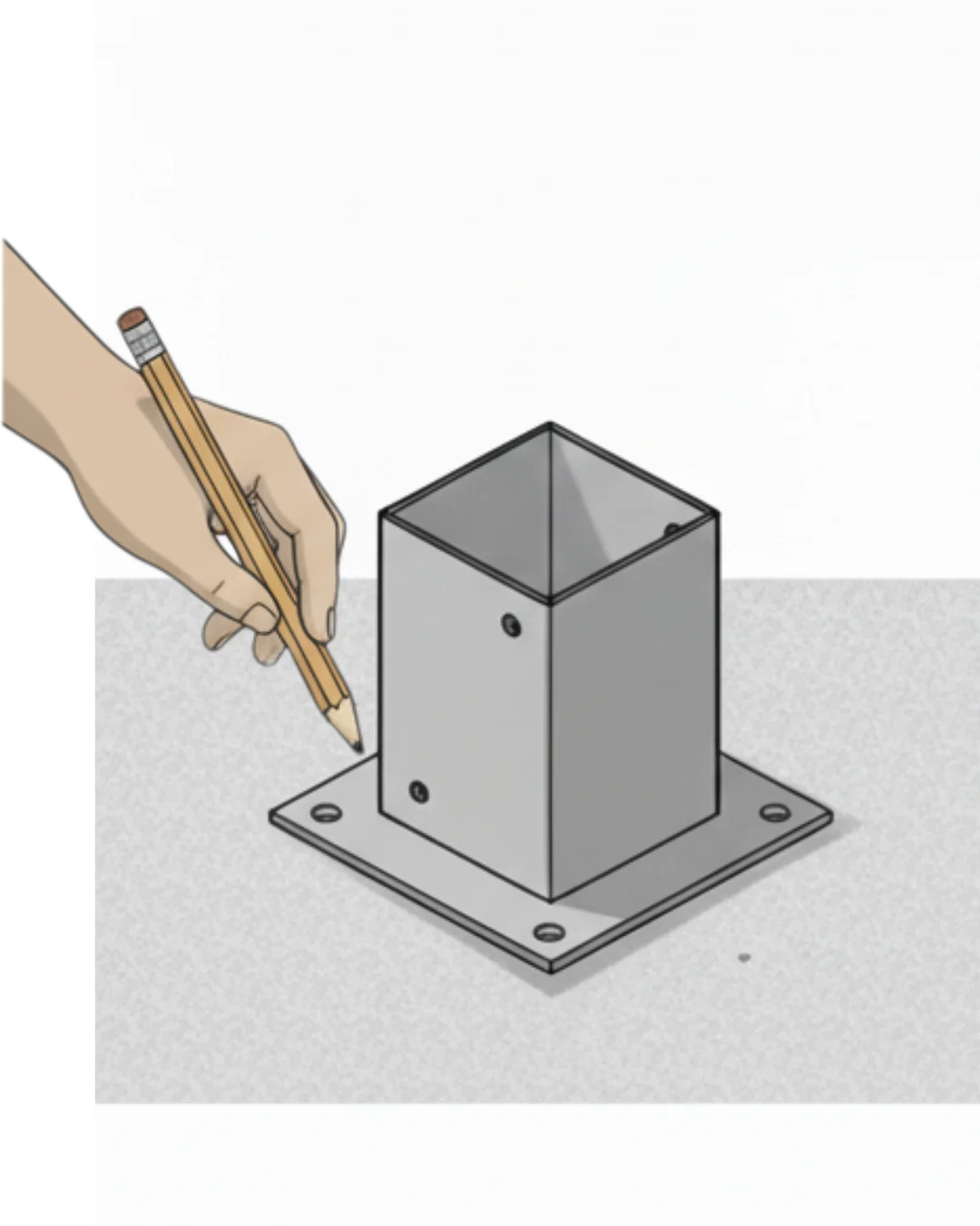 Zdjęcie: wyznaczanie otworów w podłożu utwardzonym.