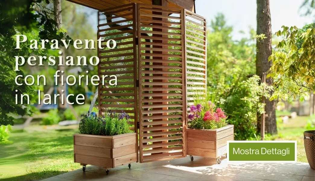 IT 1 Paravento persiano con fioriera in larice