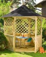 Gazebo Esagonale Winchester con tegole canadesi